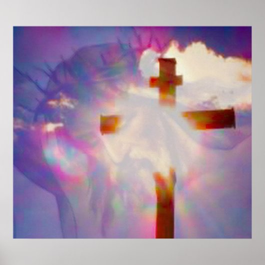 宗教復活祭ポスター – イエスと十字架 ポスター (正面)