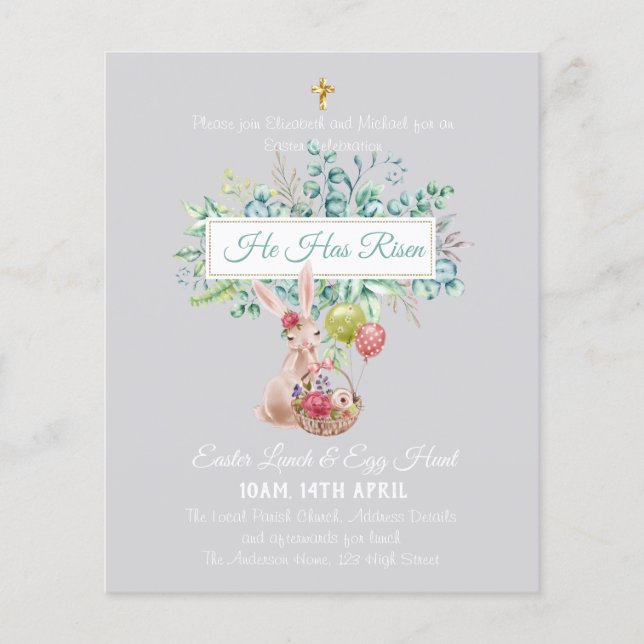 宗教復活祭招待状予算 (正面)