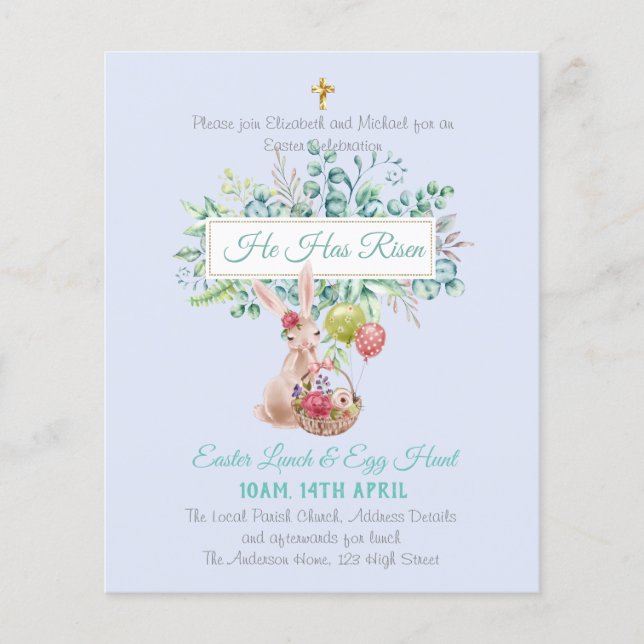 宗教復活祭招待状予算 (正面)