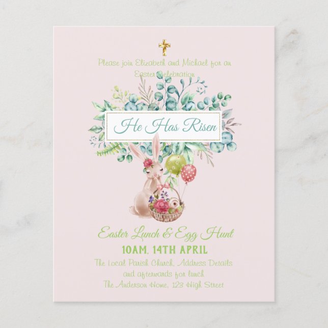 宗教復活祭招待状予算 (正面)