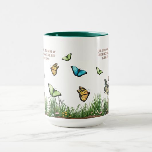 宗教復活祭春引用文15oz マグカップ (中央)