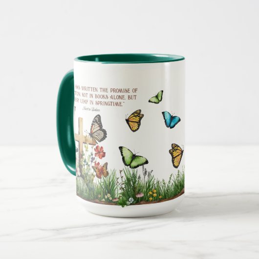 宗教復活祭春引用文15oz マグカップ (正面左)