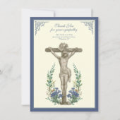 宗教悔やみや弔慰哀悼イエス・オンクロス サンキューカード (正面)