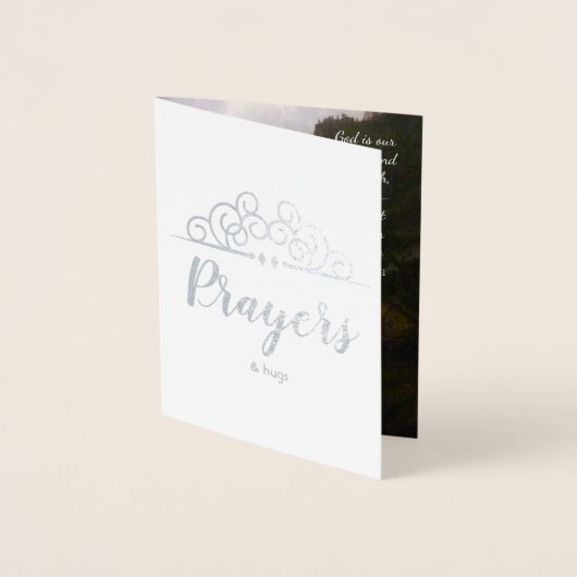 宗教悔やみや弔慰考えるズオブユー祈りの言葉&ハグ 箔カード (正面)