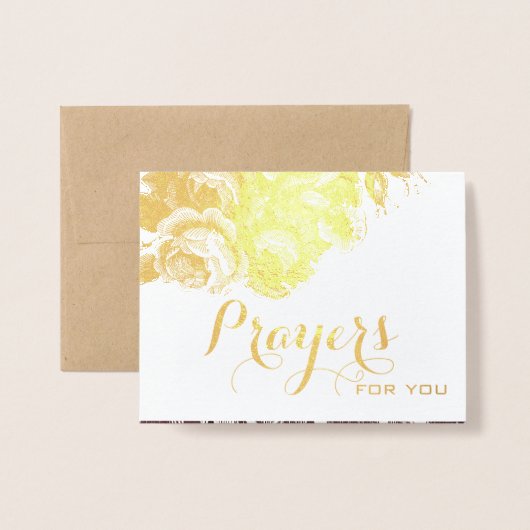 宗教悔やみや弔慰考えるズオブユー祈りの言葉 箔カード (封筒付き正面)