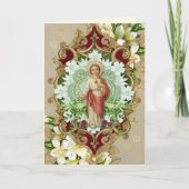 宗教悔やみや弔慰聖ハート聖なる書物、 経典祈りの言葉C カード (正面)