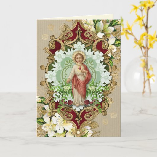 宗教悔やみや弔慰聖ハート聖なる書物、 経典祈りの言葉C カード (黄色い花)