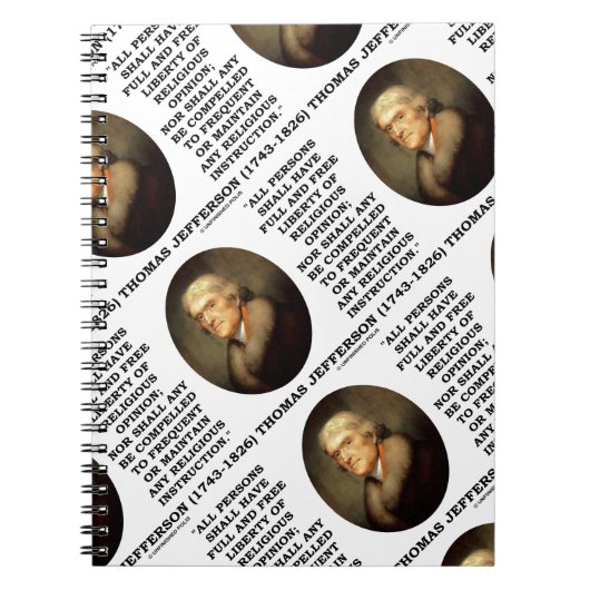 宗教意見ジェファーソンの完全で自由な自由 ノートブック (正面)