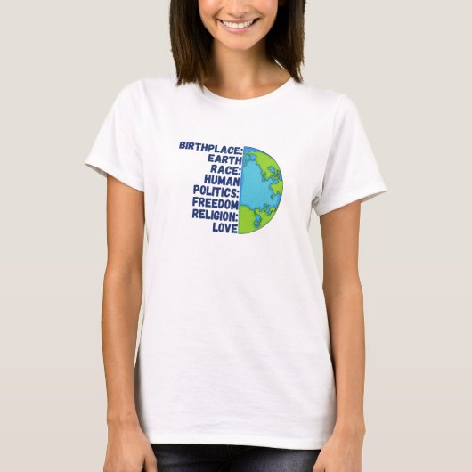 宗教愛の自由の人々の惑星 Tシャツ (正面)