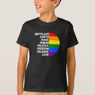 宗教愛の自由の人々虹 Tシャツ