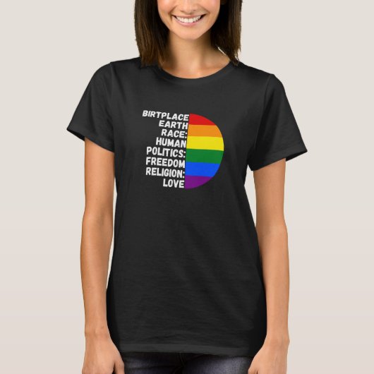 宗教愛の自由の人々虹 Tシャツ (正面)