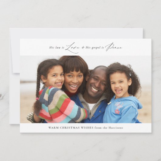 宗教愛モダンと平和のクリスマスフォトカード 招待状 (正面)