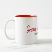 宗教感動的引用文オンホワイトマグカップ ツートーンマグカップ (左)