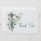 宗教感謝フォトボーイボタニカルクロス 招待状 (裏面)