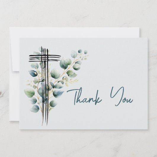 宗教感謝フォトボーイボタニカルクロス 招待状 (裏面)