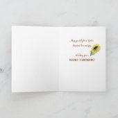 宗教感謝祭ひまわり与えの感謝してい花 カード (内部)