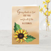 宗教感謝祭ひまわり与えの感謝してい花 カード (黄色い花)