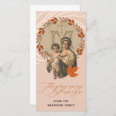 宗教感謝祭ヴァージンマリア・イエス・カトリック サンキューカード (正面/裏面)