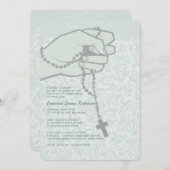 宗教招待状手元の数珠 招待状 (正面/裏面)