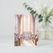 宗教教会の水の色 | 休日祈りの言葉 ポストカード (スタンド正面)