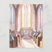 宗教教会の水の色 | 休日祈りの言葉 ポストカード (正面)