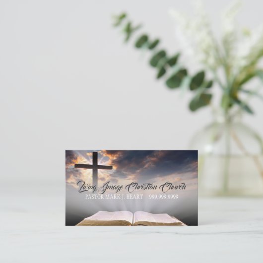 宗教教会キリスト教牧師 名刺 (スタンド正面)