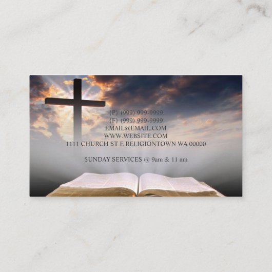 宗教教会キリスト教牧師 名刺 (裏面)