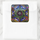 宗教教会ステンドグラス窓ステッカー スクエアシール (バッグ)