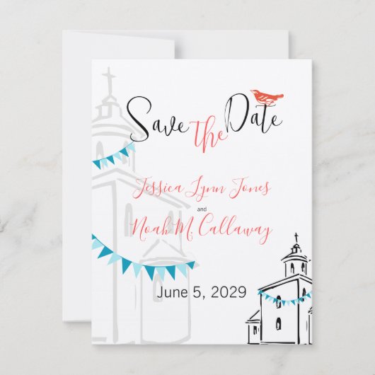 宗教教会チャペル教会に行結婚く 招待状 (正面)