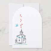 宗教教会チャペル教会に行結婚く 招待状 (裏面)