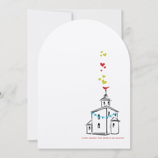 宗教教会チャペル教会に行結婚く 招待状 (裏面)