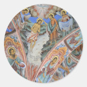 宗教教会絵を描の写真シール ラウンドシール (正面)