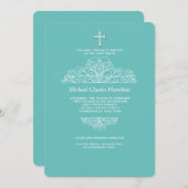 宗教映画ティール(緑がかった色)招待状 招待状 (正面/裏面)