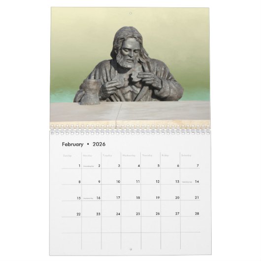 宗教暦12か月 カレンダー (2月 2026)