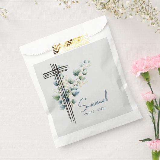 宗教植物性モダンブルークロス フェイバーバッグ (封をした状態)