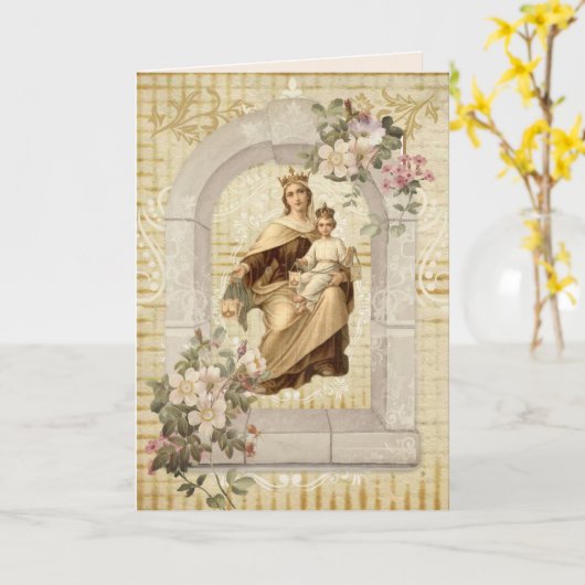 宗教母の日カルメル山私達の女性 カード (黄色い花)