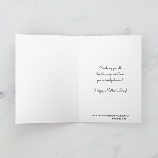 宗教母の日ヴァージンメアリーエンジェルス カード (内部)