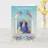 宗教母の日ヴァージンメアリーエンジェルス カード (黄色い花)