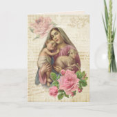 宗教母の日ヴァージンメアリーラムイエス カード (正面)