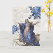 宗教母の日賛美ヴァージンマリーエンジェル カード (黄色い花)