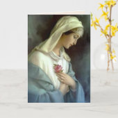 宗教母の日賛美ヴァージンマリーバラ カード (黄色い花)