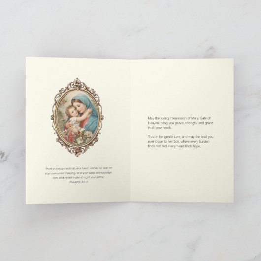 宗教母メアリーフローラ勇気付けられる カード (内部)