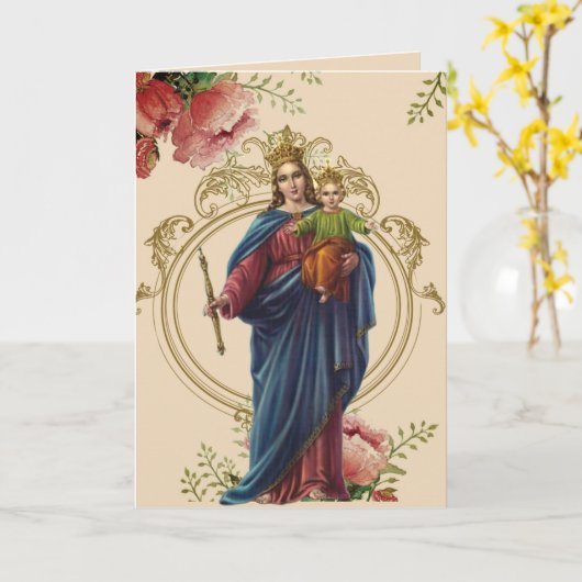 宗教母子日賛美ヴァージンフローラ カード (黄色い花)