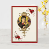 宗教母永久カソリッ救済クイエズカー カード (黄色い花)