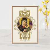 宗教母永遠のカソリッ救済クイエス カード (黄色い花)