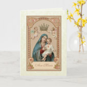 宗教母賛美マリーベビーイエス カード (黄色い花)