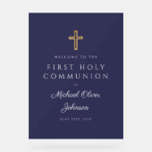 宗教海軍ブルーボーイファースト・コミュニオンウェルカム アクリルサイン (正面)