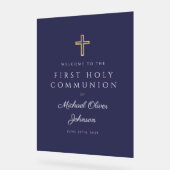 宗教海軍ブルーボーイファースト・コミュニオンウェルカム アクリルサイン (傾斜)