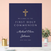 宗教海軍ブルーボーイファースト・コミュニオンウェルカム アクリルサイン (ウェディング)