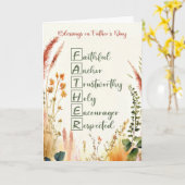 宗教父の日アクロスティック語野花 カード (黄色い花)